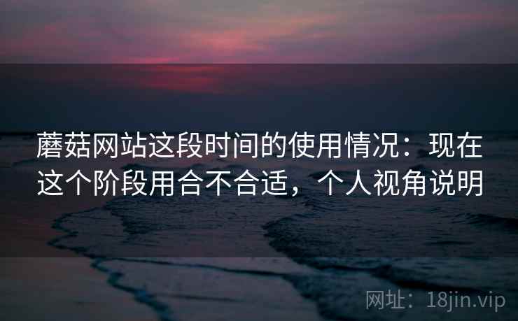 蘑菇网站这段时间的使用情况：现在这个阶段用合不合适，个人视角说明